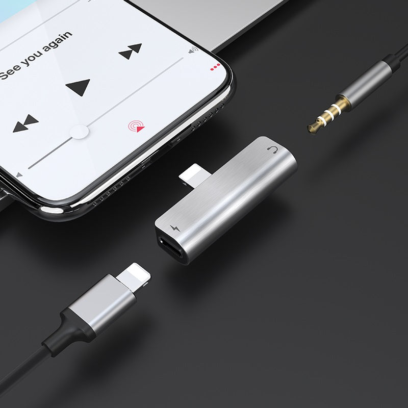 Adaptateur iPhone HOCO LS25 recharge + mini-jack 3,5 mm