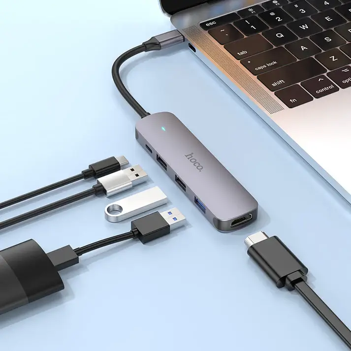 Hub Hoco HB27 Type C HDTV + USB3.0 + USB2.0*2 + PD 60W